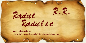 Radul Radulić vizit kartica